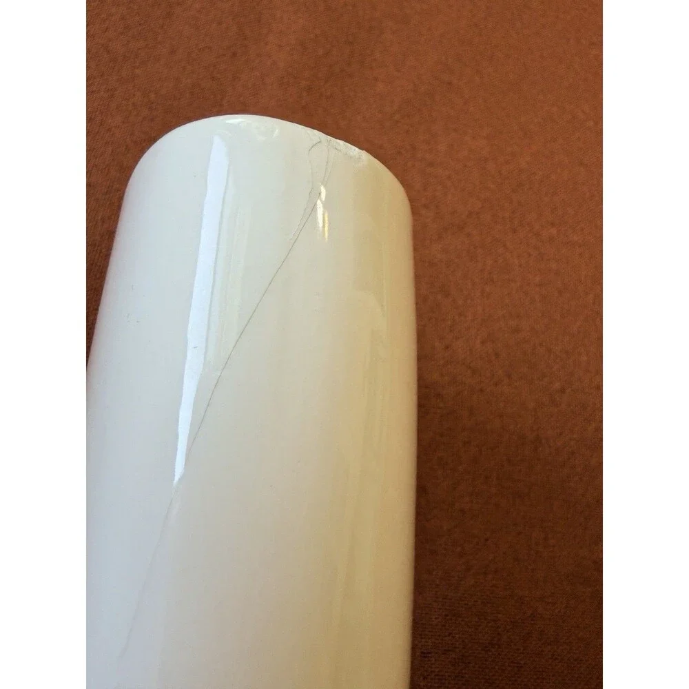 Gorgeous Modern White & Orange Peakaboo Vase small chip/hairline crack-see photo
